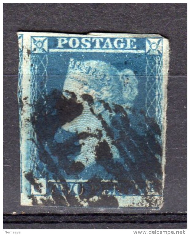 1841 -2 P Azzurro USED°  Cat Unificato/Marini 4- See 2 SCANS - Used Stamps