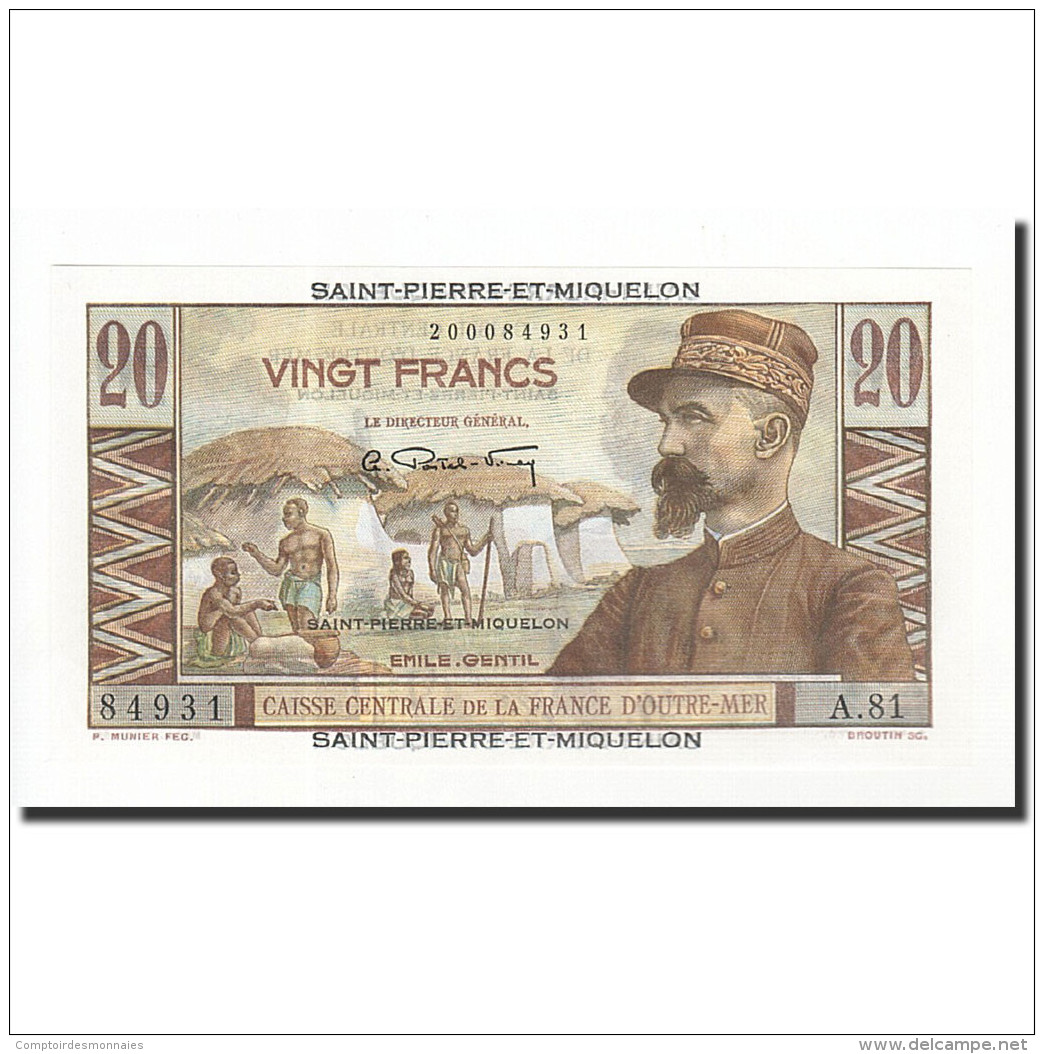 Saint-Pierre-et-Miquelon, 20 Francs, 1950, Undated (1950-1960), KM:24, NEUF - Altri & Non Classificati