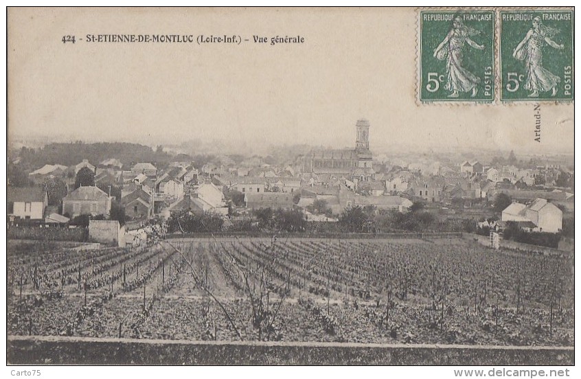 Saint-Etienne-de-Montluc 44 - Vue Générale - Vignes - Cachet Manuel 1909 - Saint Etienne De Montluc