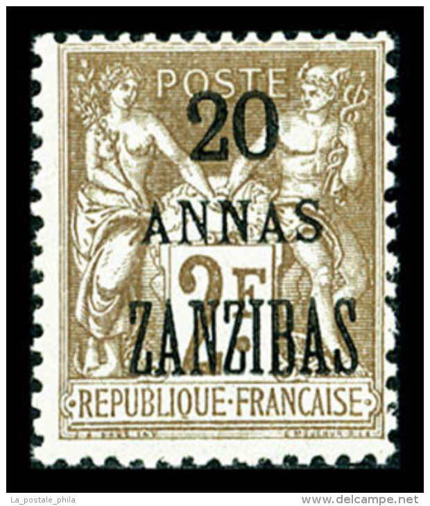 * N&deg;30b, 20 A Sur 2F: Erreur 'ZANZIBAS', TTB (certificat)   Cote: 850 Euros   Qualit&eacute;: * - Unused Stamps