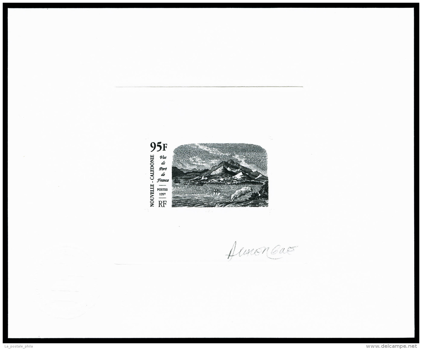 (*) N&deg;739, Vue De Port De France: Epreuve D'artiste En Noir Sign&eacute;e, TB     Qualit&eacute;: (*) - Unused Stamps