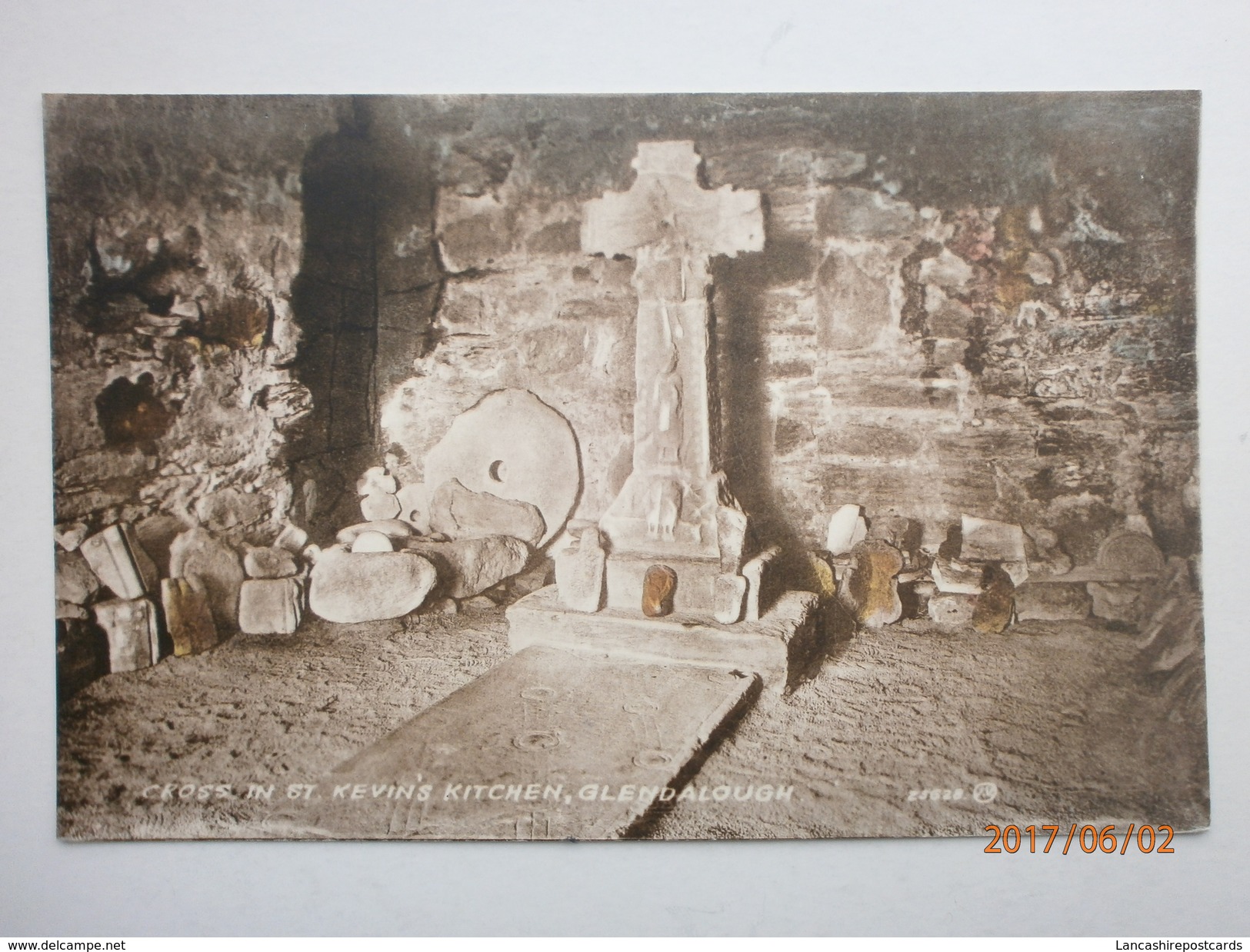 Postcard Glendalough Co Wicklow Cross In St Kevin's Kitchen By Valentine's My Ref B11258 - Wicklow