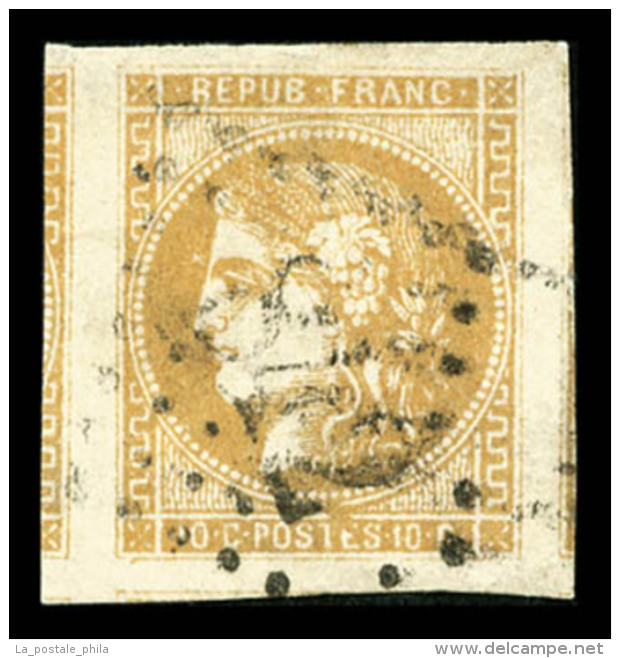 O N&deg;43B, 10c Bistre-jaune, Quatre Voisins, Pi&egrave;ce Choisie, SUP (sign&eacute; Brun/Calves/certificat)    ... - 1870 Ausgabe Bordeaux