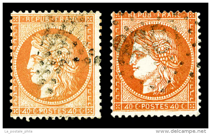 O N&deg;38d, 40c Jaune-orange Et 40c Orange Fonc&eacute;: Les 2 Exemplaires '4' Retouch&eacute;s, TB (certificat)  ... - 1870 Siege Of Paris