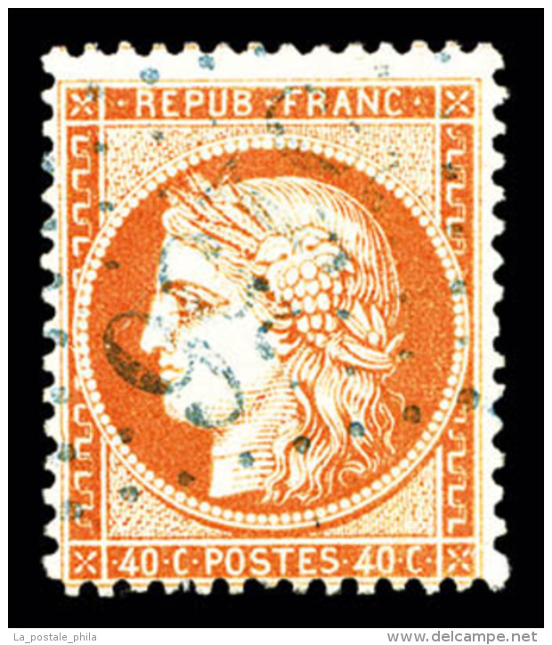 O N&deg;38, 40c Orange Oblit&eacute;ration Gros Chiffres Bleu '5156' (CAVALLE), Rare Et Superbe... - 1870 Siege Of Paris