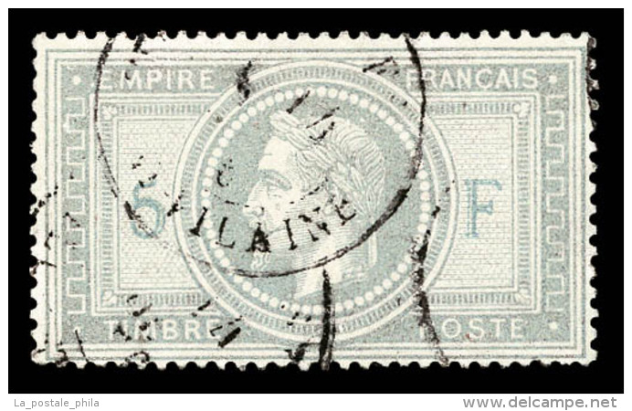 O N&deg;33A, Empire, 5F Violet Gris Avec 5 Et F En Bleu, TB (sign&eacute; Calves/certificat)   Cote: 1200 Euros  ... - 1863-1870 Napoleon III Gelauwerd