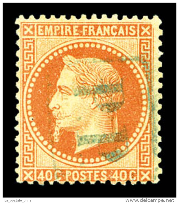 O N&deg;31, 40c Laur&eacute;, Obl 'PP' Bleu De Volo. R.R. SUP (certificat)     Qualit&eacute;: O - 1863-1870 Napoléon III Con Laureles