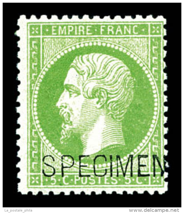 ** N&deg;20f, 5c Vert Surcharg&eacute; 'SPECIMEN'. SUP (sign&eacute; Calves/certificat)     Qualit&eacute;: ** - 1862 Napoléon III.