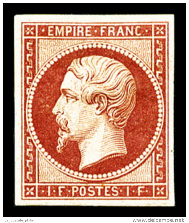 * N&deg;18d, 1F Carmin, Impression De 1862, TB (certificat)   Cote: 2400 Euros   Qualit&eacute;: * - 1853-1860 Napoléon III