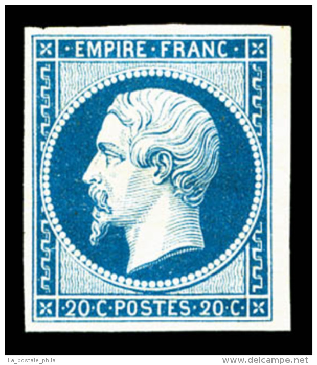 * N&deg;14Af, 20c Bleu Laiteux, TB   Cote: 440 Euros   Qualit&eacute;: * - 1853-1860 Napoleon III
