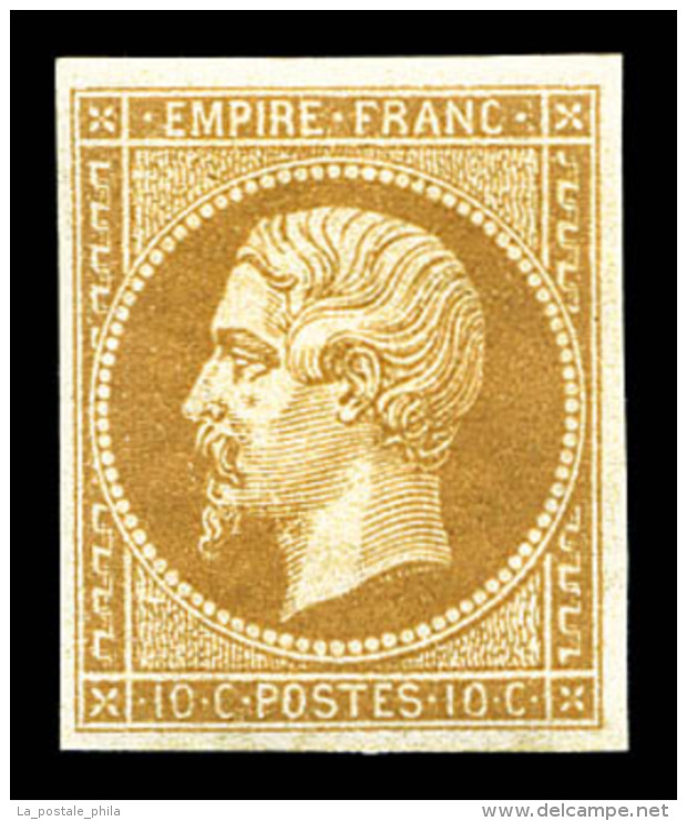 * N&deg;13B, 10c Brun-clair Type II, TTB (certificat)   Cote: 1000 Euros   Qualit&eacute;: * - 1853-1860 Napoleon III