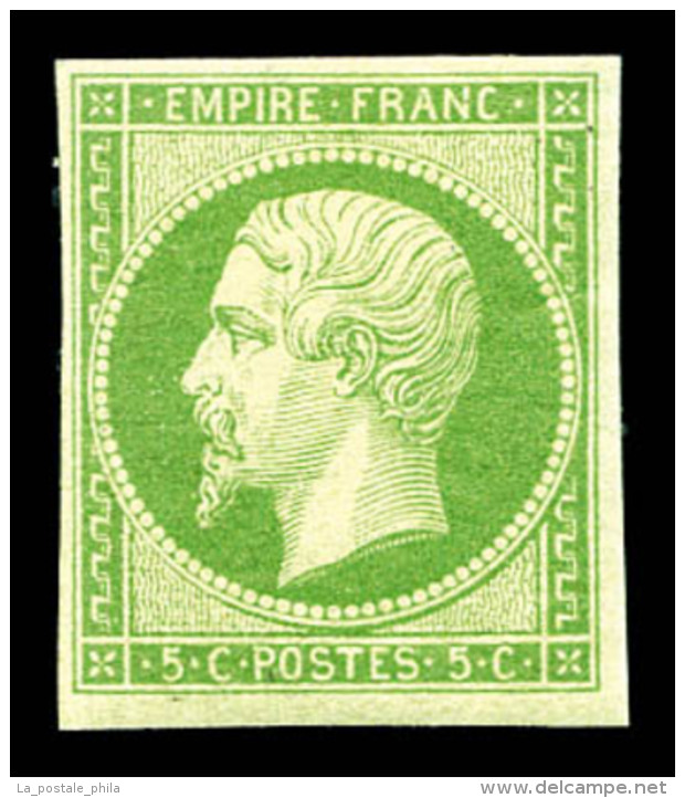 * N&deg;12a, 5c Vert-jaune, Bel Exemplaire, TTB (certificat)   Cote: 1400 Euros   Qualit&eacute;: * - 1853-1860 Napoleon III