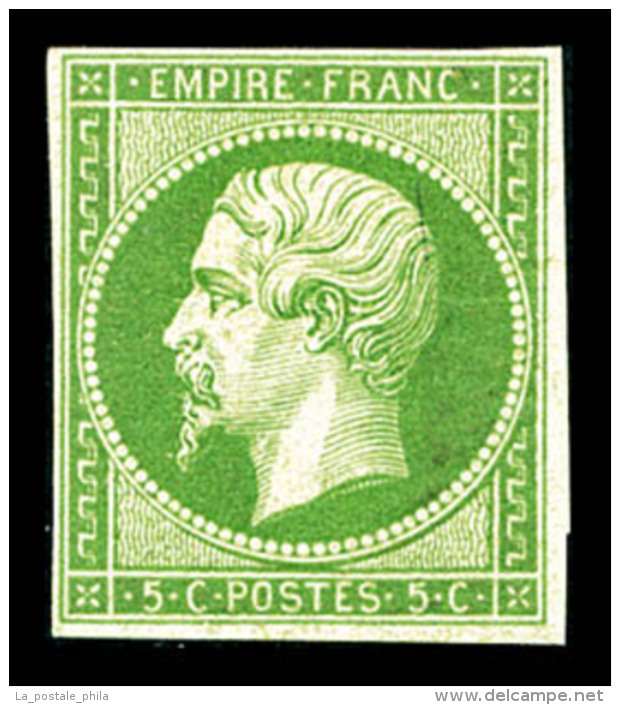 * N&deg;12, 5c Vert, Bel Exemplaire, TTB (sign&eacute;/certificats)   Cote: 1400 Euros   Qualit&eacute;: * - 1853-1860 Napoleone III