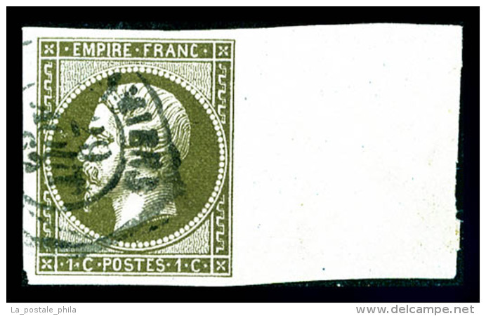 O N&deg;11, 1c Olive, Grand Bord De Feuille, SUP     Qualit&eacute;: O - 1853-1860 Napoléon III