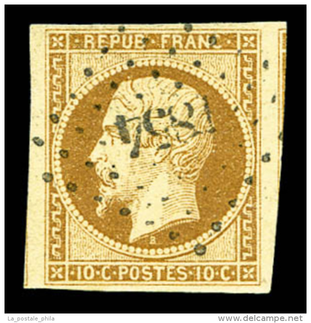 O N&deg;9, 10c Bistre-jaune, Obl PC, Deux Voisins. SUP (sign&eacute; Brun/certificat)   Cote: 750 Euros  ... - 1852 Louis-Napoleon