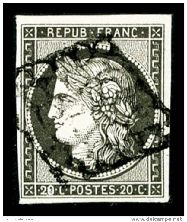 O N&deg;3c, 20c Gris-noir, TB (certificats)   Cote: 500 Euros   Qualit&eacute;: O - 1849-1850 Ceres