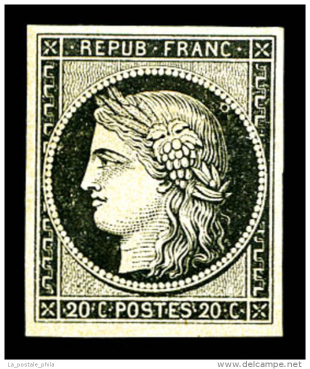 * N&deg;3, 20c Noir Sur Jaune, TB (sign&eacute; Brun/certificat)   Cote: 600 Euros   Qualit&eacute;: * - 1849-1850 Ceres
