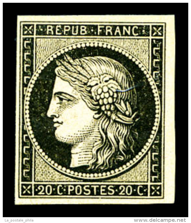** N&deg;3, 20c Noir Sur Jaune, Fra&icirc;cheur Postale, SUP (certificat)     Qualit&eacute;: ** - 1849-1850 Ceres