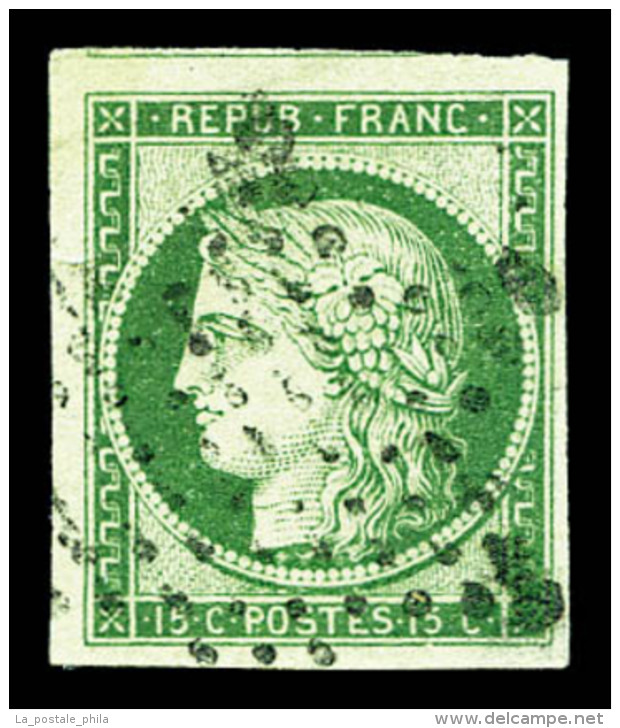 O N&deg;2, 15c Vert, Quatre Belles Marges Dont 2 Voisins. SUP (sign&eacute; Calves/certificat)   Cote: 1000 Euros  ... - 1849-1850 Cérès
