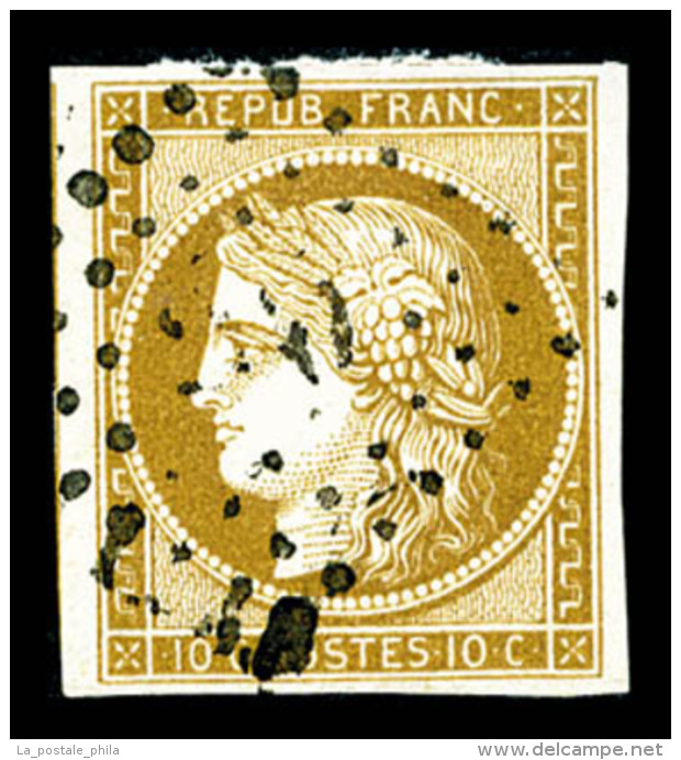 O N&deg;1, 10c Bistre-jaune, Jolie Pi&egrave;ce, TB (sign&eacute; Brun/certificat)   Cote: 340 Euros  ... - 1849-1850 Cérès
