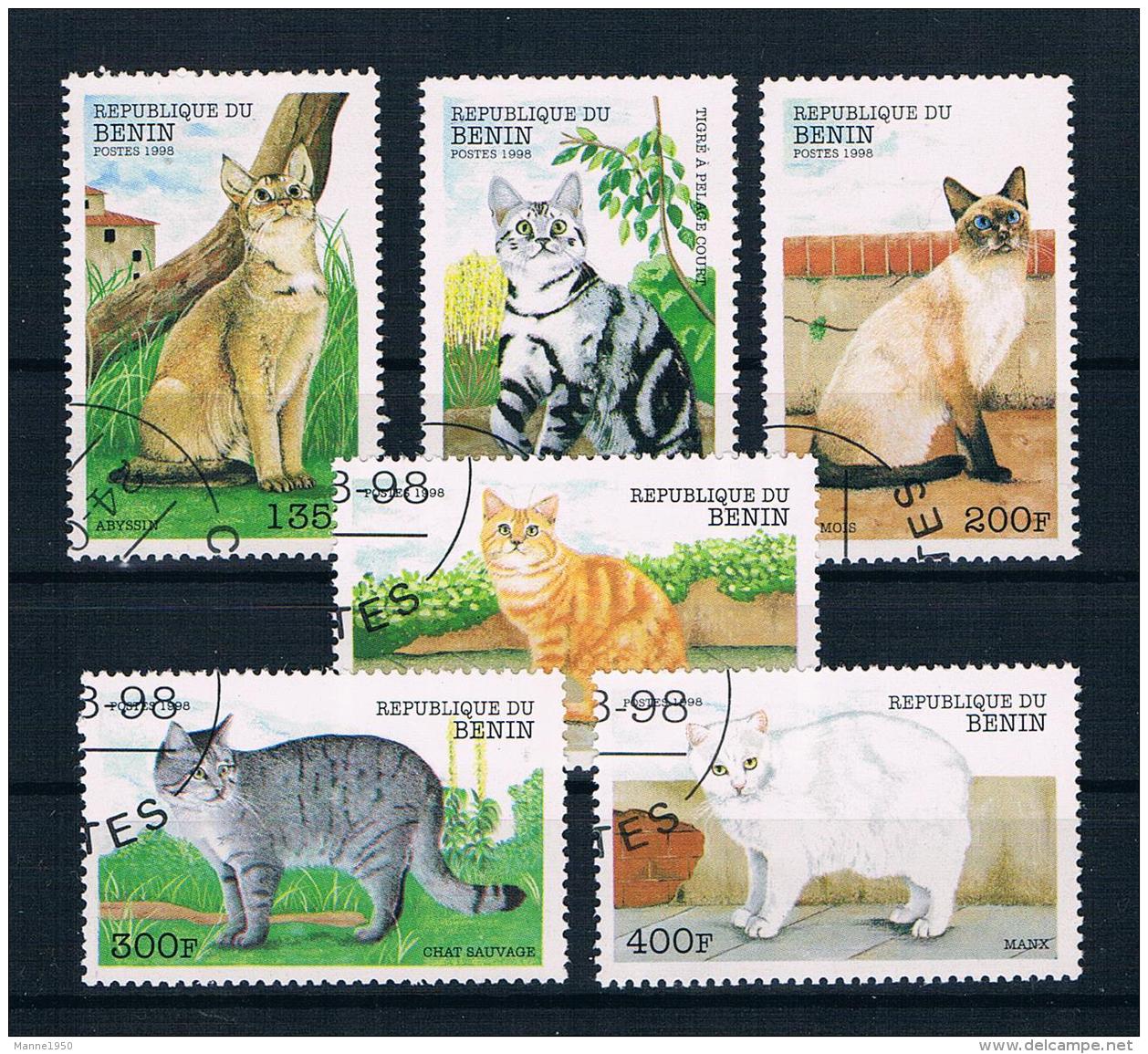 Benin 1998 Katzen Mi.Nr. 1056/61 Kpl. Satz Gest. - Benin – Dahomey (1960-...)