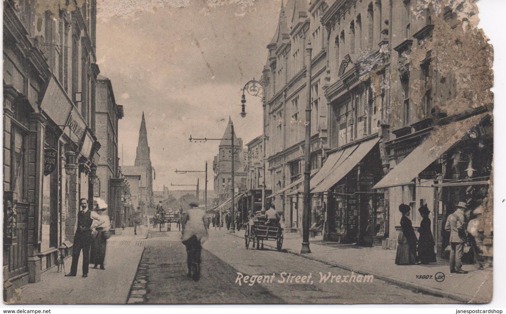 DAMAGED POSTCARD - REGENT STREET - WREXHAM - CLWYD - NORTH WALES - Denbighshire