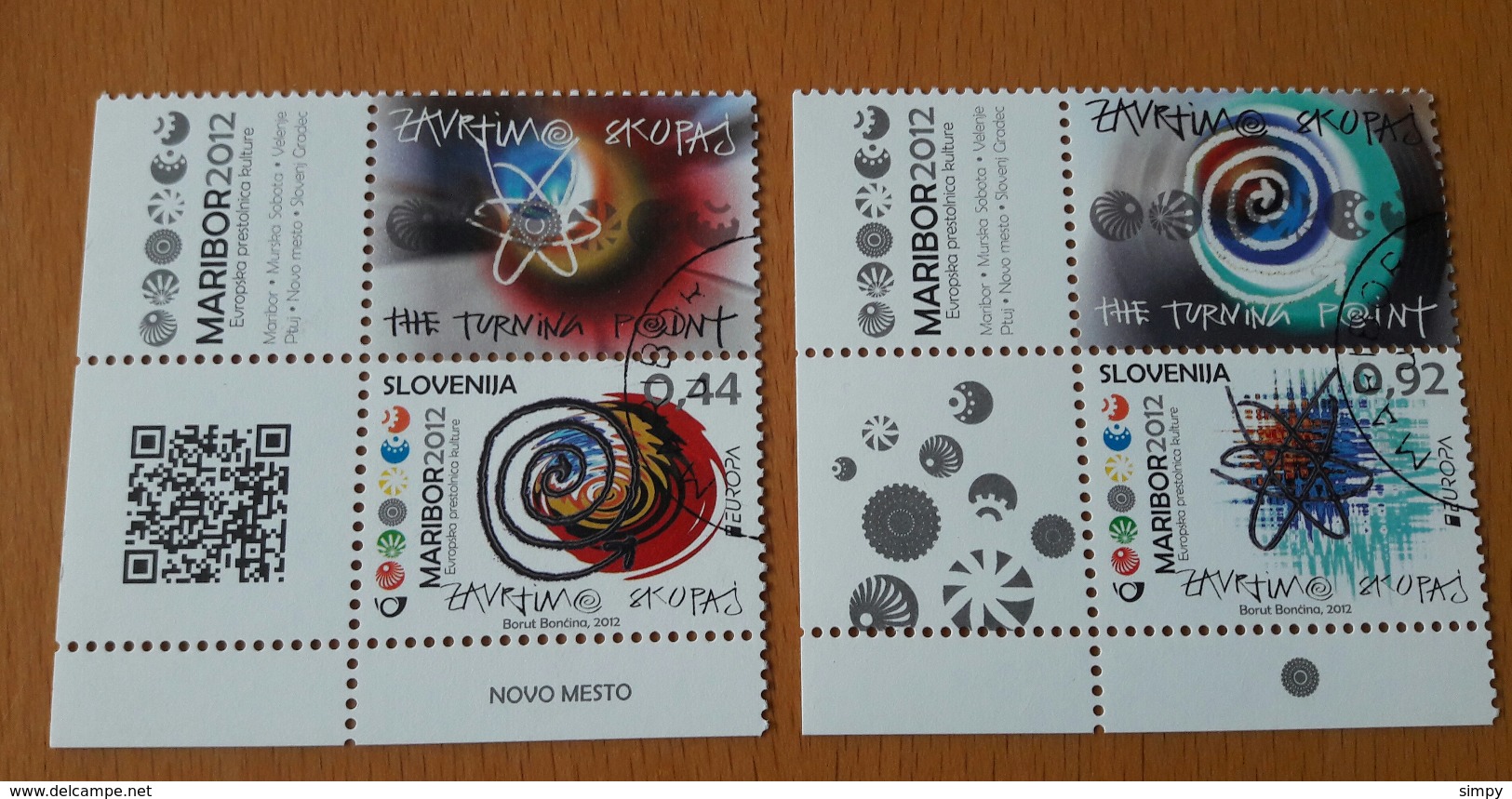 SLOVENIA  2012 Used Stamps Michel 952-953 EUROPA Cept With Labels - 2012