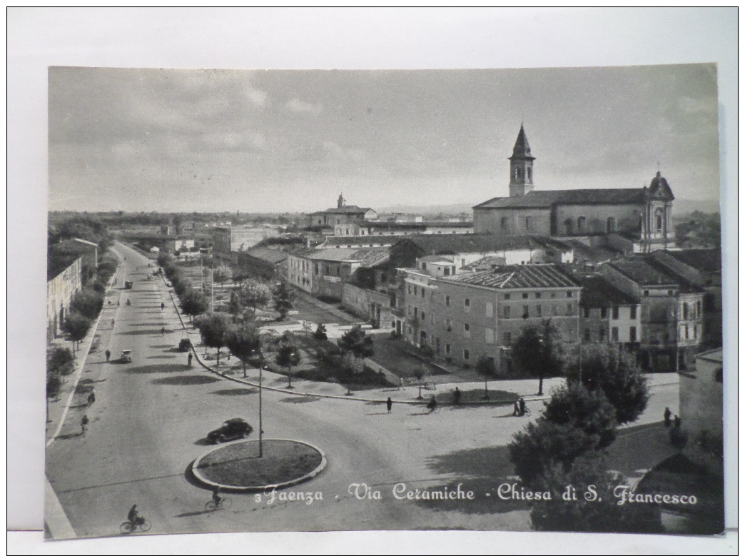 FBO,COLL.ST.POSTALE,CARTOLINA POSTALE,EUROPA,ITALIA,FAENZA,AFFRANCATA,ANIMATA,PANORAMICA - Faenza