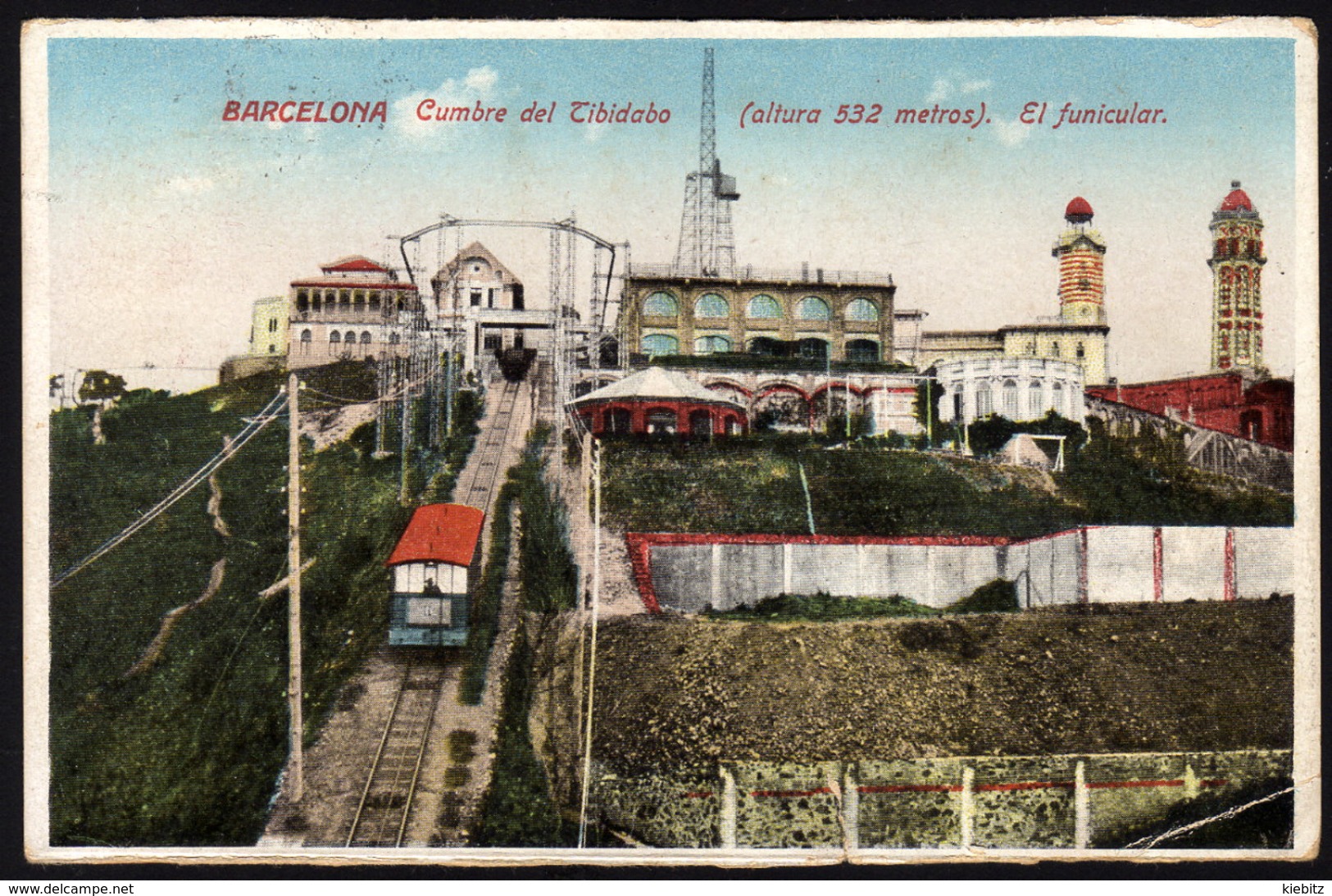Spanien Barcelona - Cumbre Del Tibidabo - Gelaufen1929 - Treinen