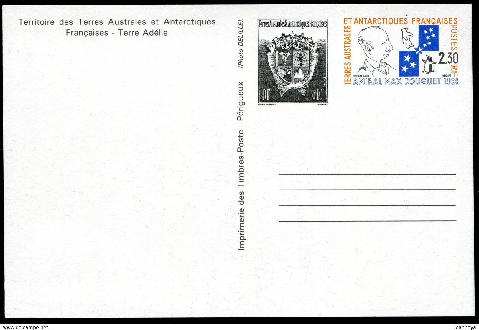 TAAF - ENTIER POSTAL - CP N°  2 - NEUVE - LUXE - Enteros Postales