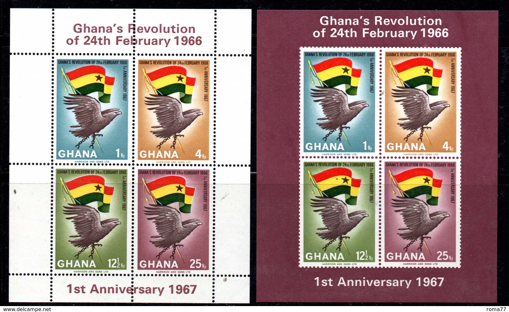 BF88 - GHANA 1967 , Yvert Il BF N. 24+25  ***  RIVOLUZIONE - Ghana (1957-...)