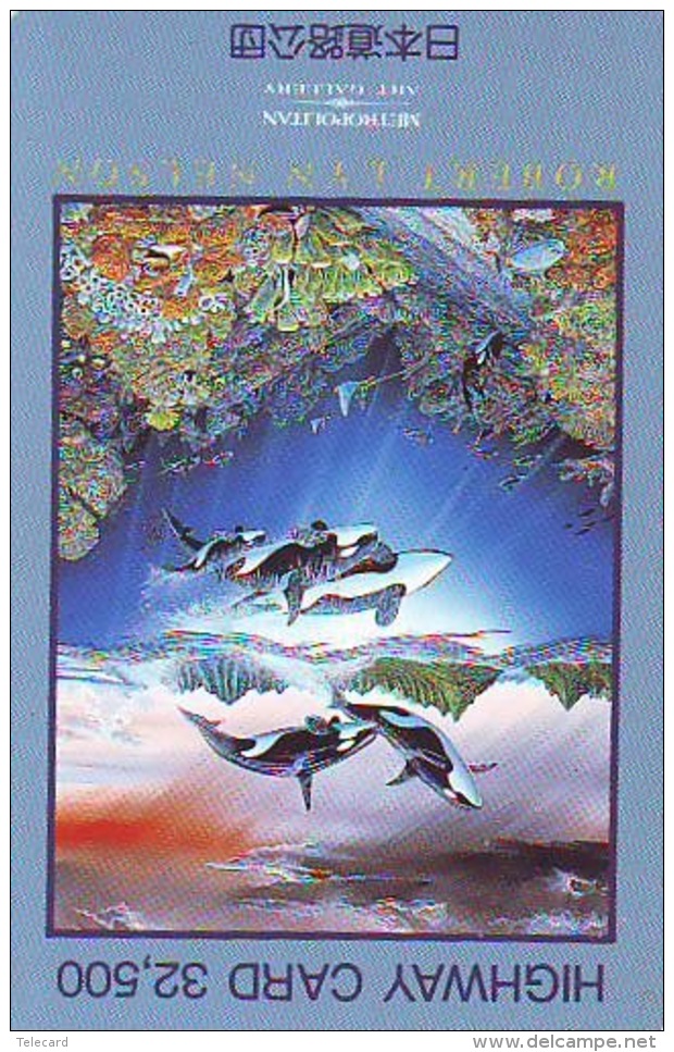 Télécarte Japon ORCA * BALEINE * WHALE (264) HAIFISCH *  * PHONECARD Japan * FISH * POSSON * VIS * - Fische