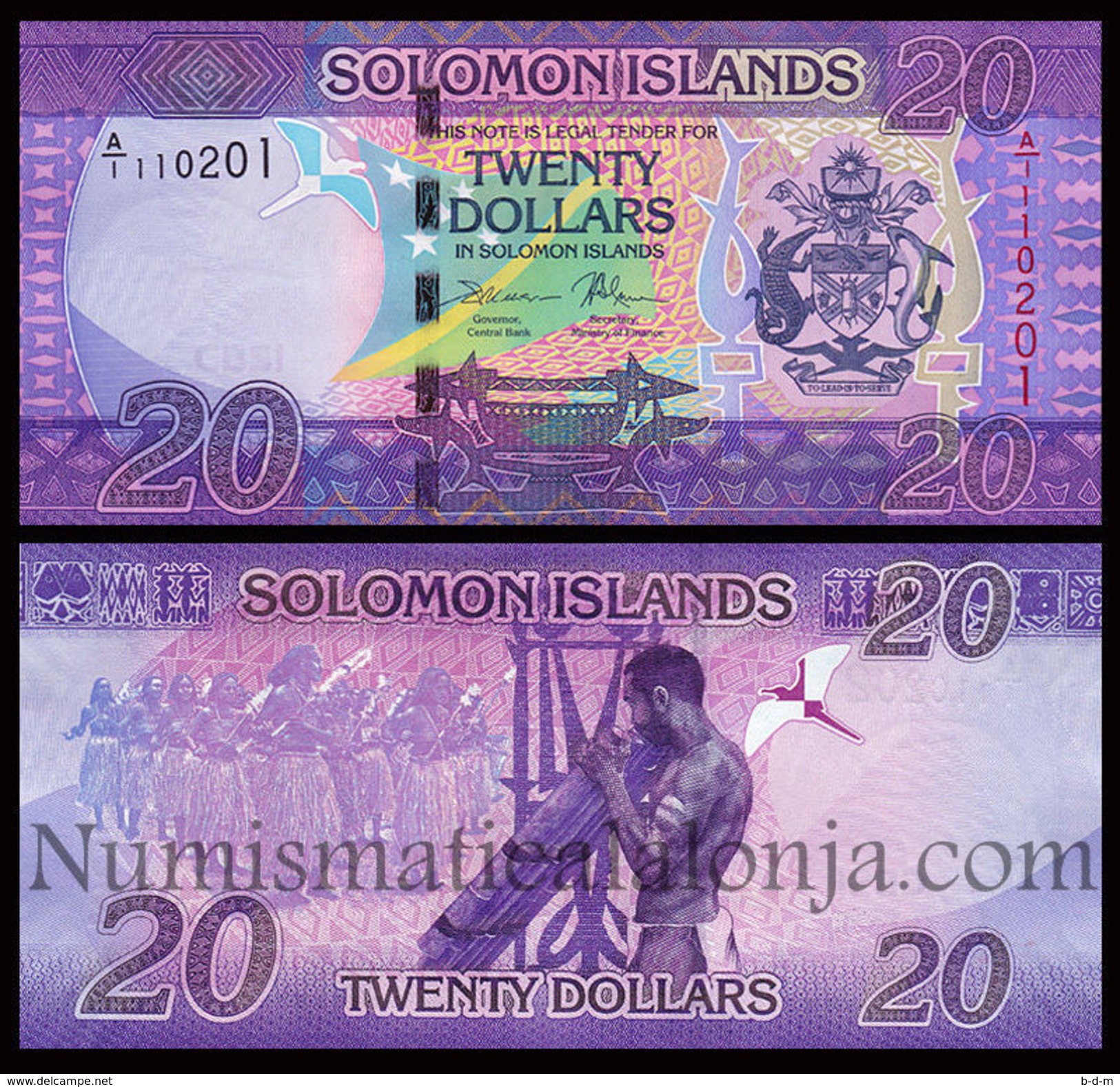 Islas Salomon Solomon 20 Dollars 2017 Pick 34 New SC UNC - Isla Salomon