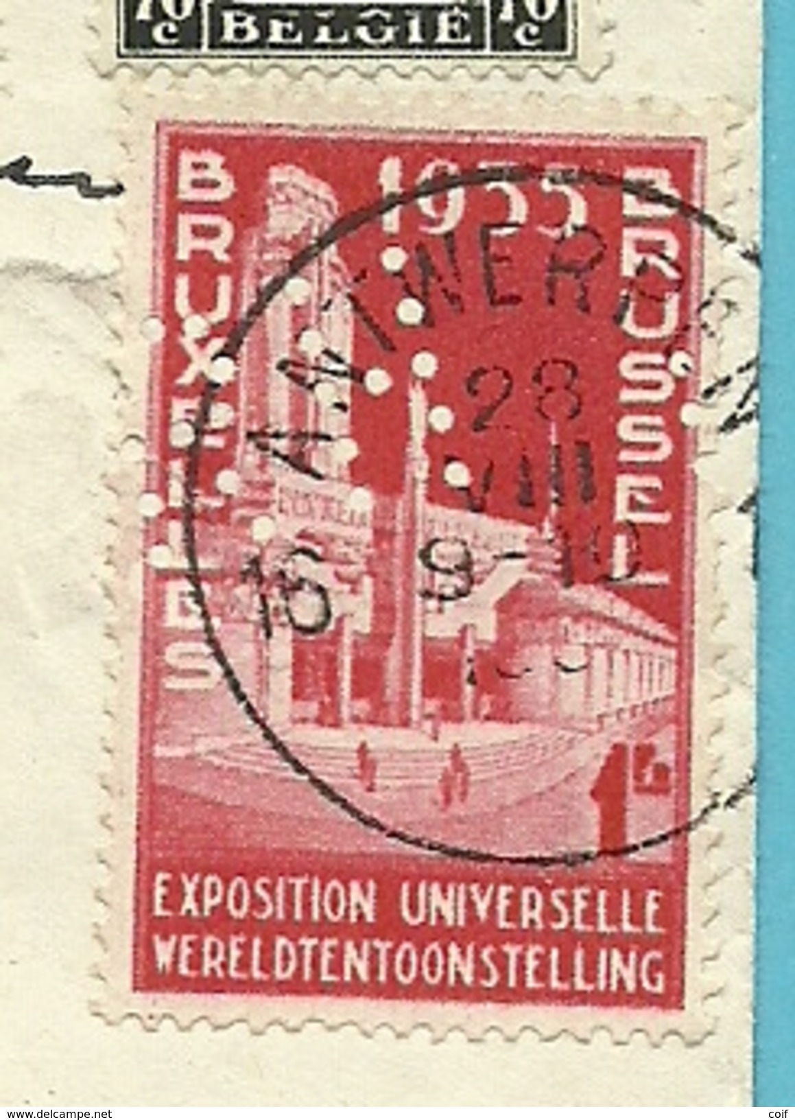 336+387+401 Op Brief Aangetekend Met Stempel ANTWERPEN 16, Met Firmaperforatie (perfin) "R H " - 1934-1935 Leopold III
