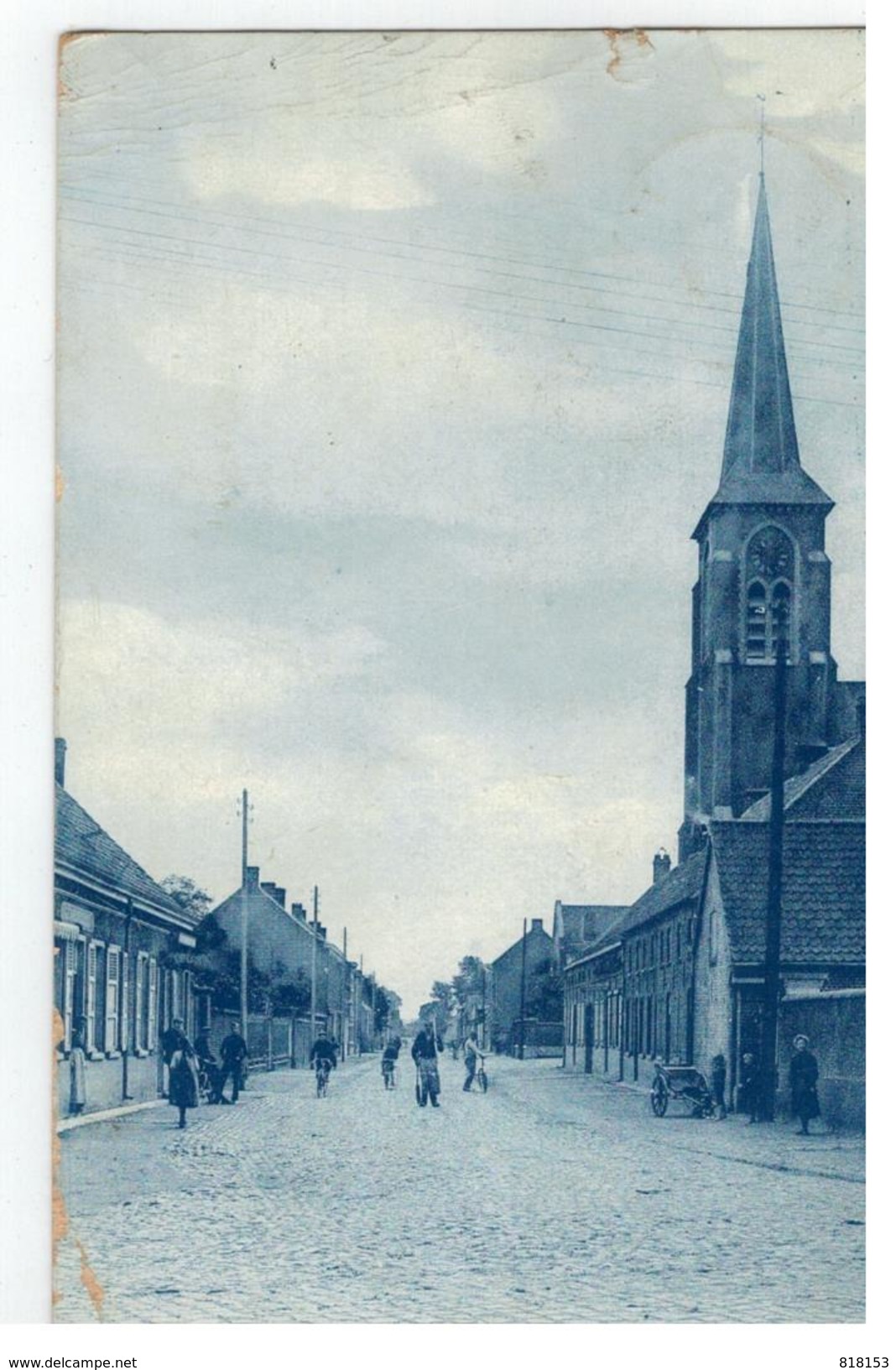 Olsene - Rue De La Station Et L'Eglise 1911 - Zulte