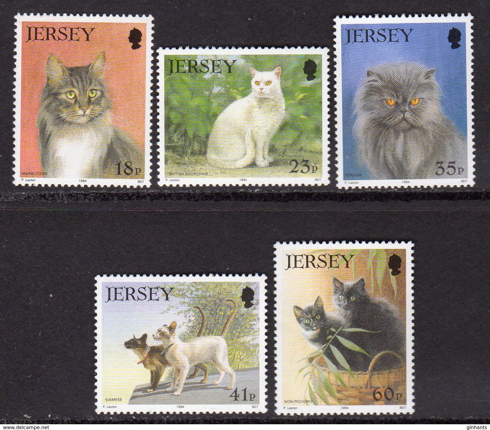 GB JERSEY - 1994 CAT CLUB SET (5V) SG 644-648 FINE MNH ** - Jersey