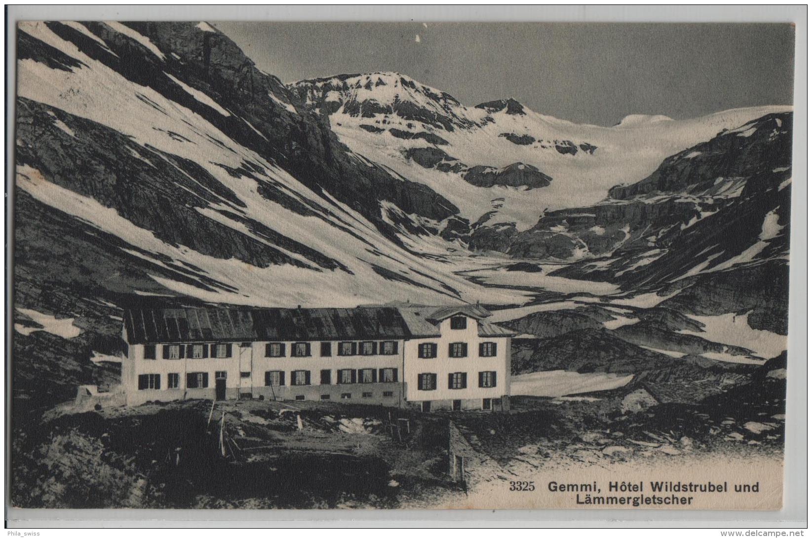 Gemmi, Hotel Wildstrubel Und Lämmergletscher - Photo: Wehrli No. 3325 - Autres & Non Classés