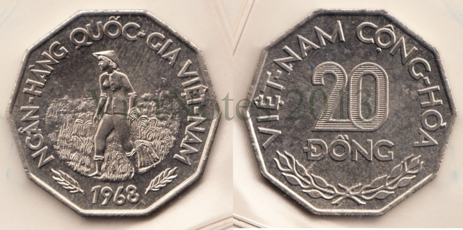 Vietnam South 20 Dong 1968 Set 4 Different Un-issued Extremely Rare Coins - Vietnam