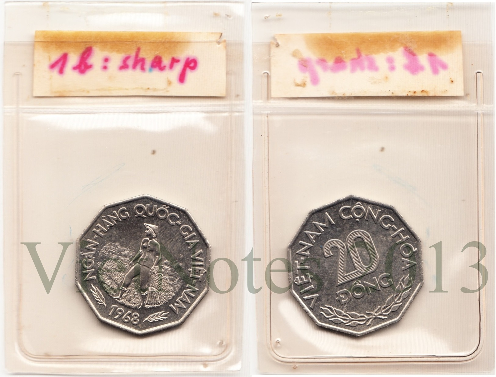 Vietnam South 20 Dong 1968 Set 4 Different Un-issued Extremely Rare Coins - Vietnam