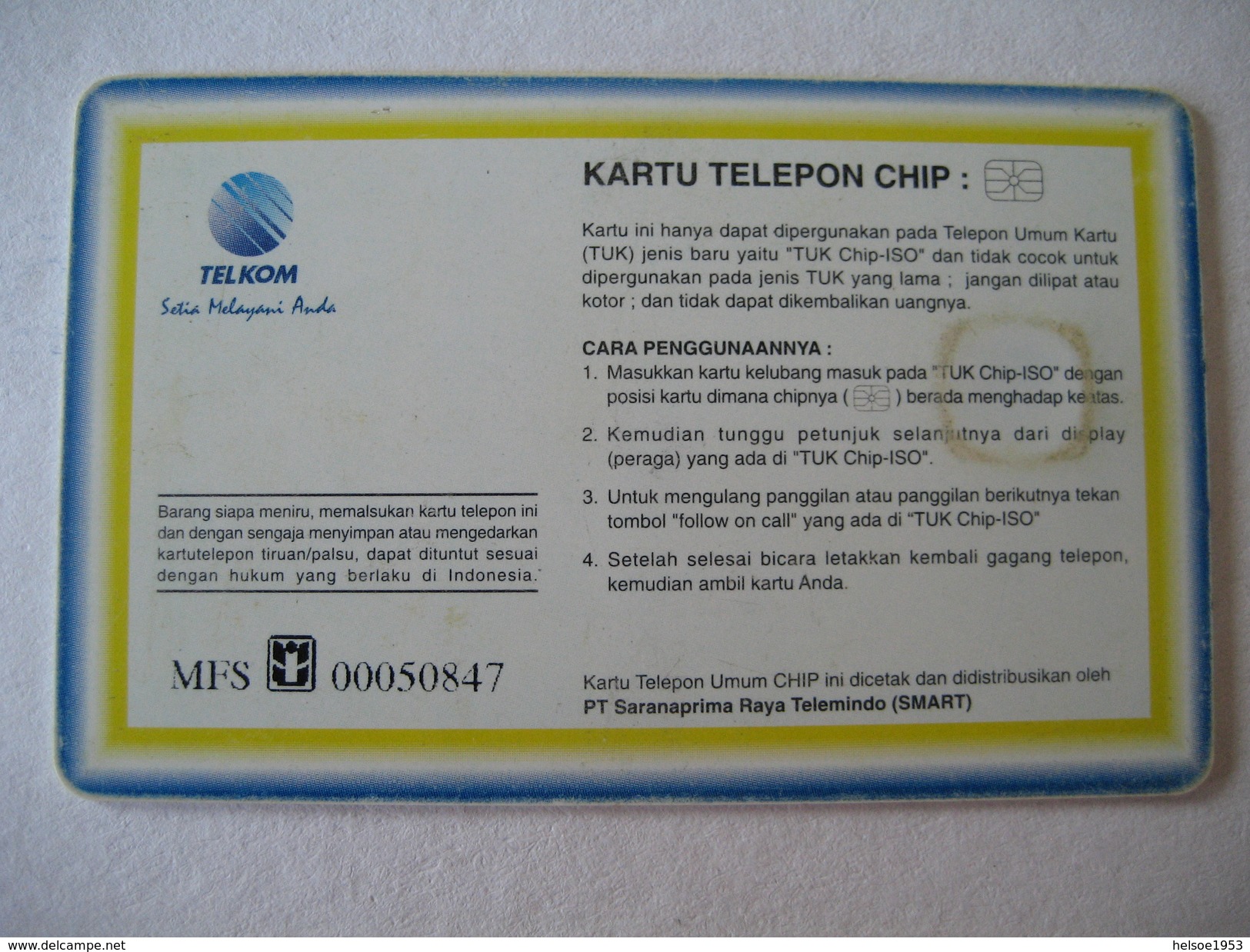 TELEFONKARTEN INDONESIEN - MIT CHIP 100 UNIT - Indonesia