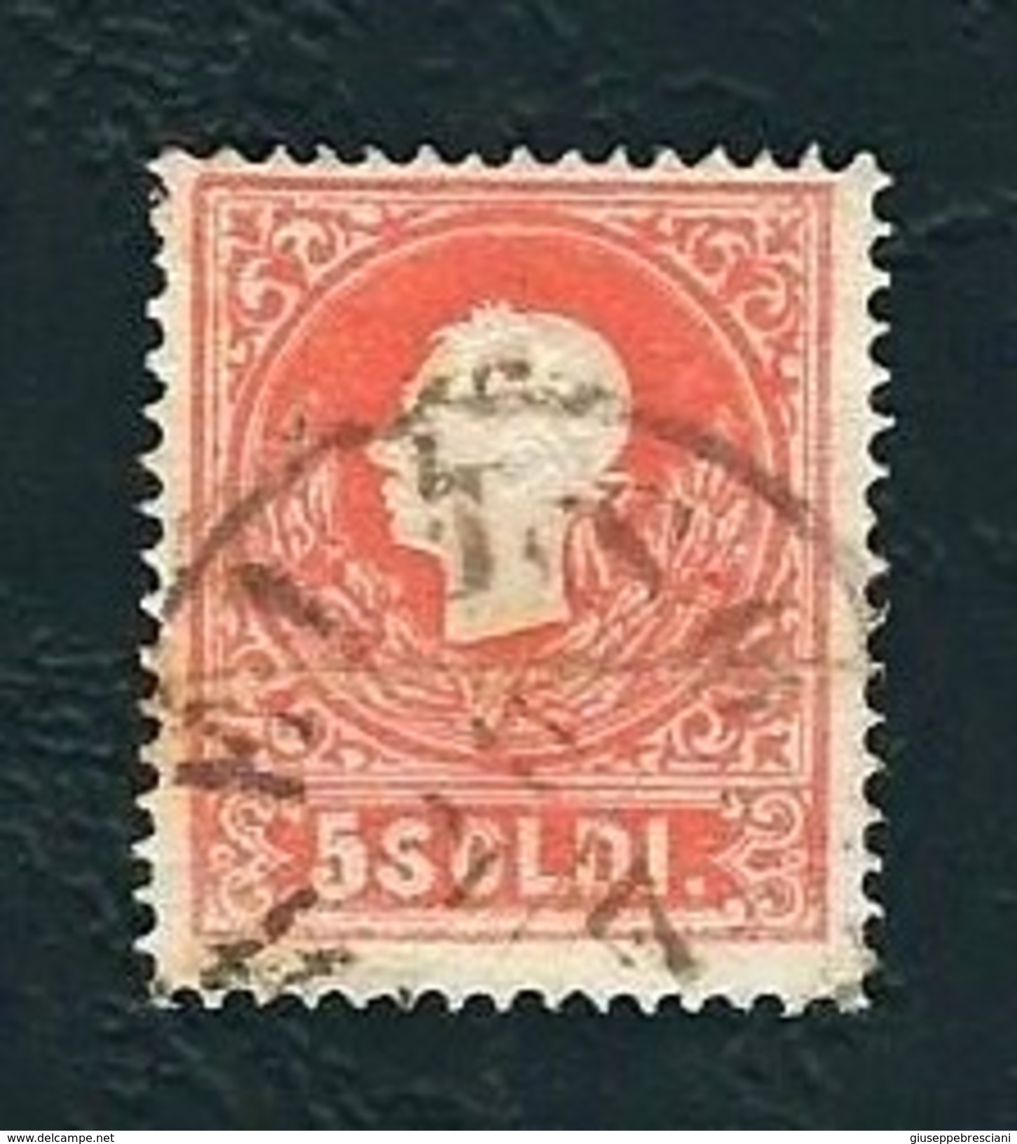 LOMBARDO-VENETO 1859 -  Effigie Di Francesco Giuseppe - II Tipo - 5 Soldi Rosso - Un 9A - Lombardo-Veneto