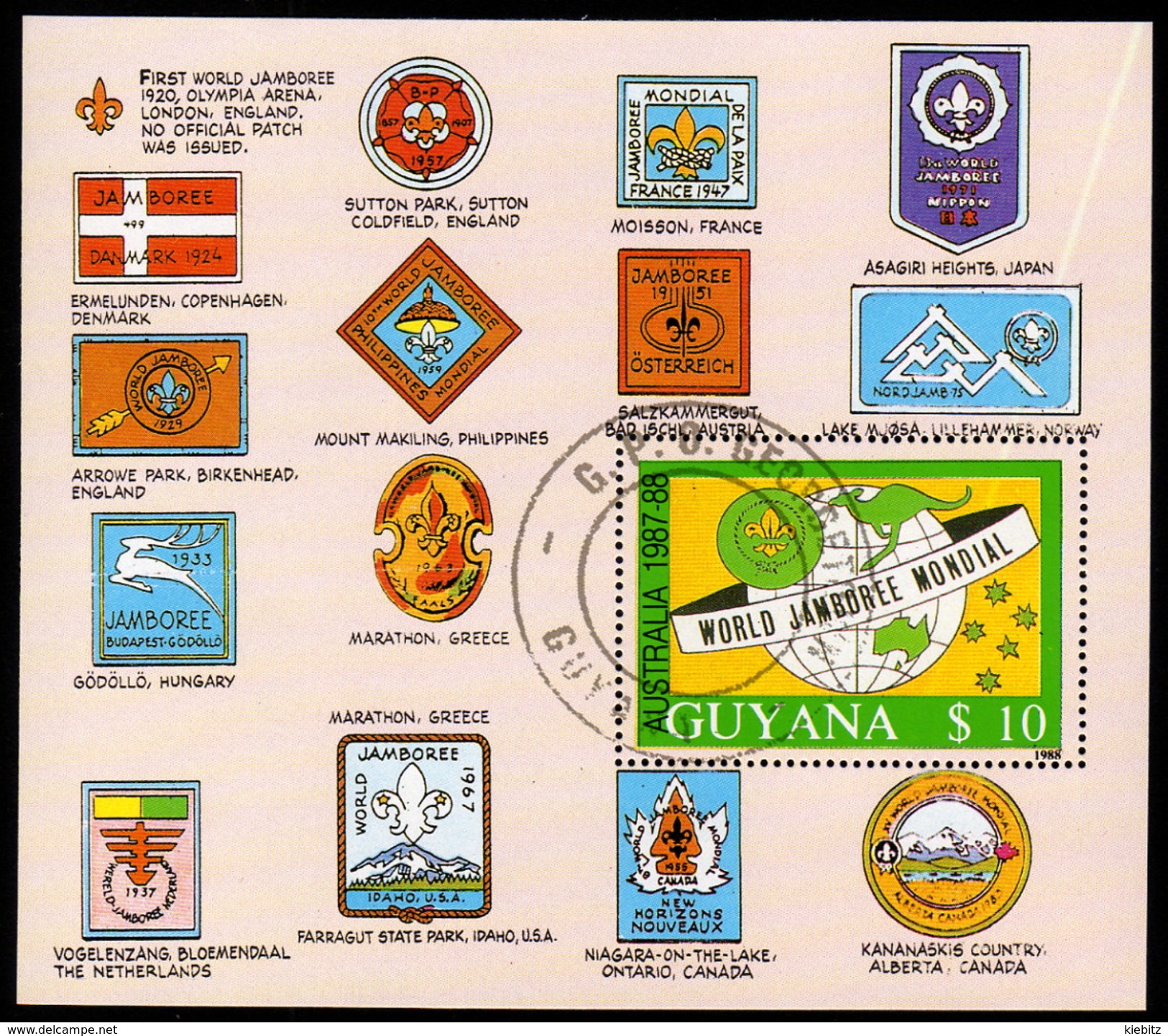 GUYANA 1989 - Pfadfindertreffen, Scouts - Block 40 - Oblitérés