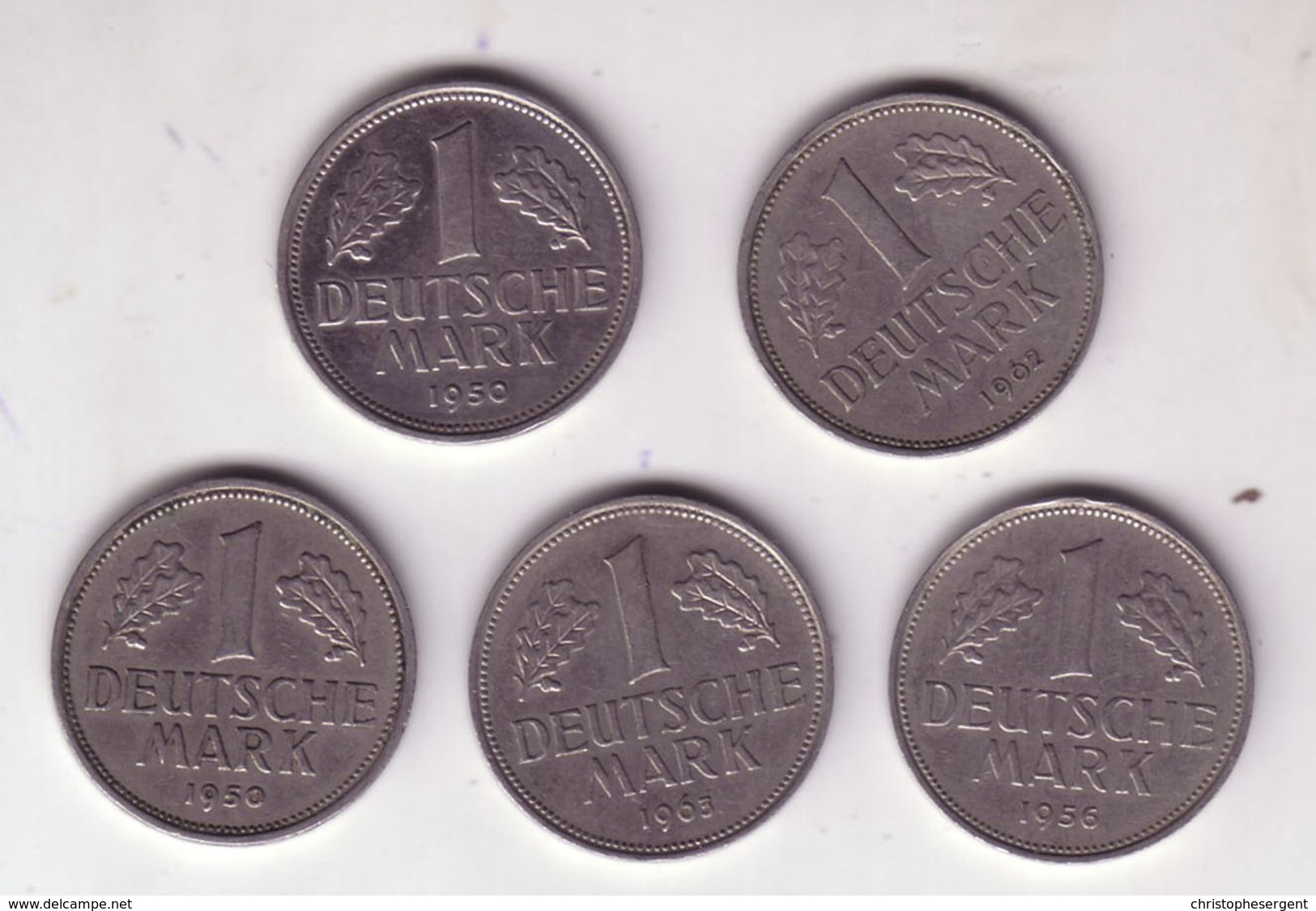 Lot N° 213 - Lot De 5 Pièces De 1 Deutche Mark - 1 Mark