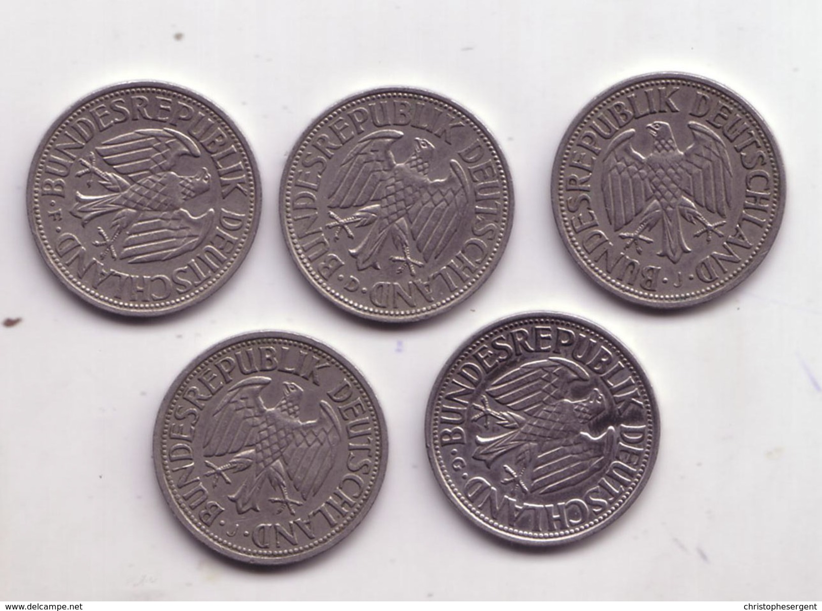 Lot N° 213 - Lot De 5 Pièces De 1 Deutche Mark - 1 Mark