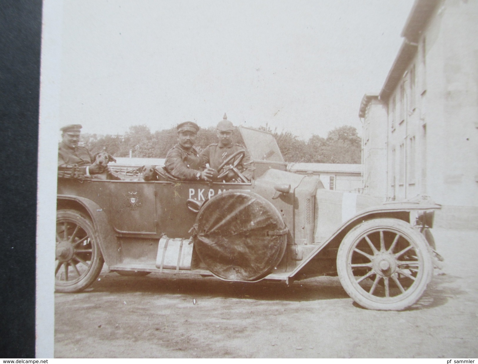 AK / Echtfoto 1. WK Auto KFZ Mit Aufschrtift P.K.P...Festungs - Fernsprech - Abteilung Metz. Feldpostkarte. RRR - PKW