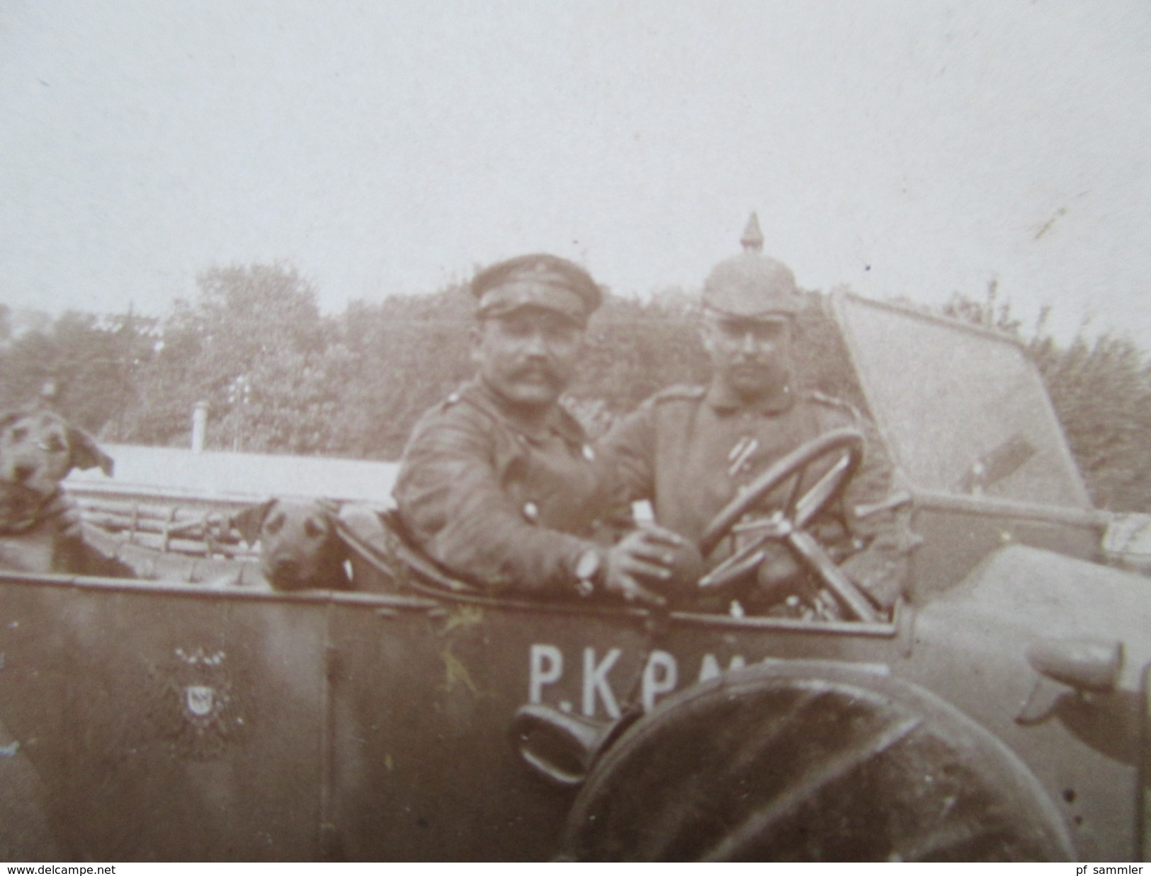 AK / Echtfoto 1. WK Auto KFZ Mit Aufschrtift P.K.P...Festungs - Fernsprech - Abteilung Metz. Feldpostkarte. RRR - PKW