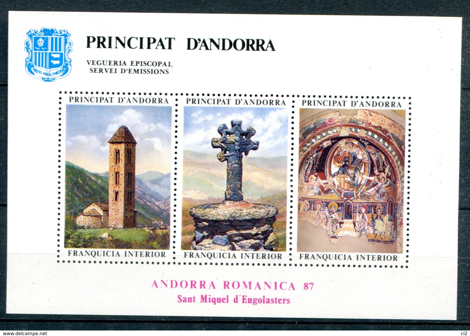 (J) - ANDORRE - Viguerie Episcopale - Feuillet Romanica 1987 - Episcopal Viguerie