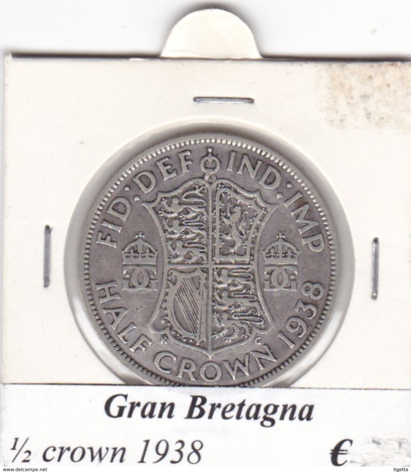 GRAN BRETAGNA   1/2 CROWN  ANNO 1938 COME DA FOTO - K. 1/2 Crown