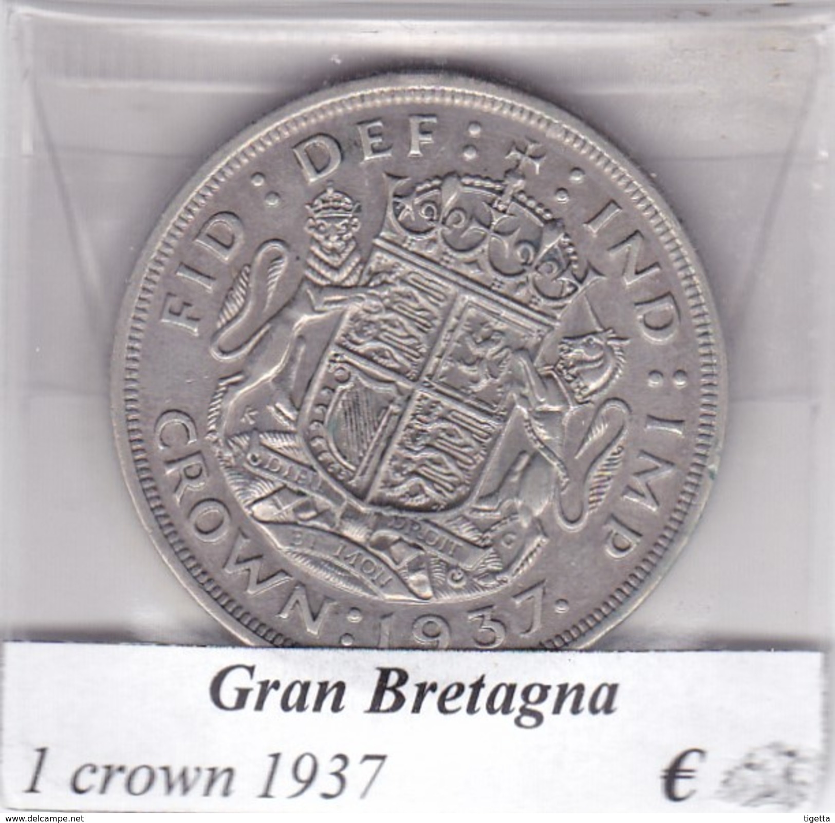 GRAN BRETAGNA   1 CROWN  ANNO 1937 COME DA FOTO - L. 1 Crown