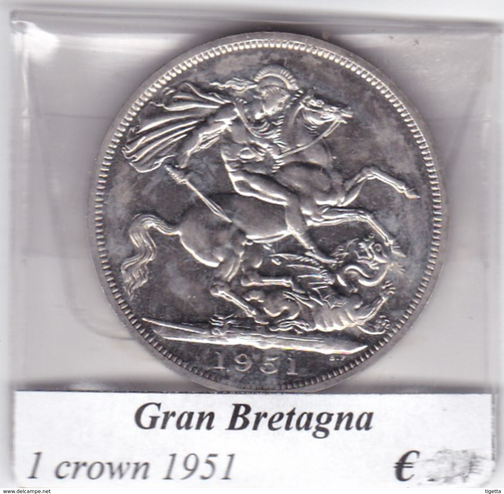 GRAN BRETAGNA   1 CROWN  ANNO 1951 COME DA FOTO - L. 1 Crown